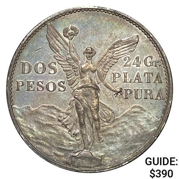1921Mo Mexico Silver 2 Pesos CLOSELY UNCIRCULATED