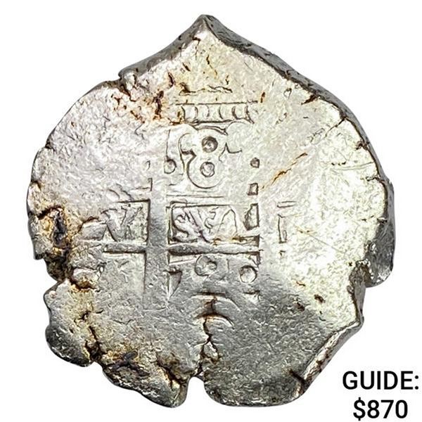 1720 Philip V Bolivia Silver 8 Reales Cob CHOICE AU