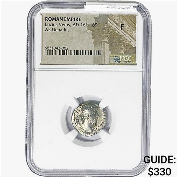 Rome Lucius Verus AD 161-169 Silver Denarius NGC F