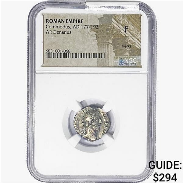 Rome Commodus AD 177-192 Silver Denarius NGC F