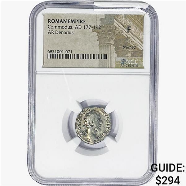 Rome Commodus AD 177-192 Silver Denarius NGC F