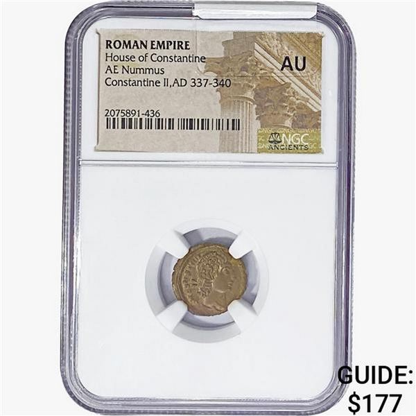 Rome Constantine II AD 337-340 Bronze Nummus NGC AU