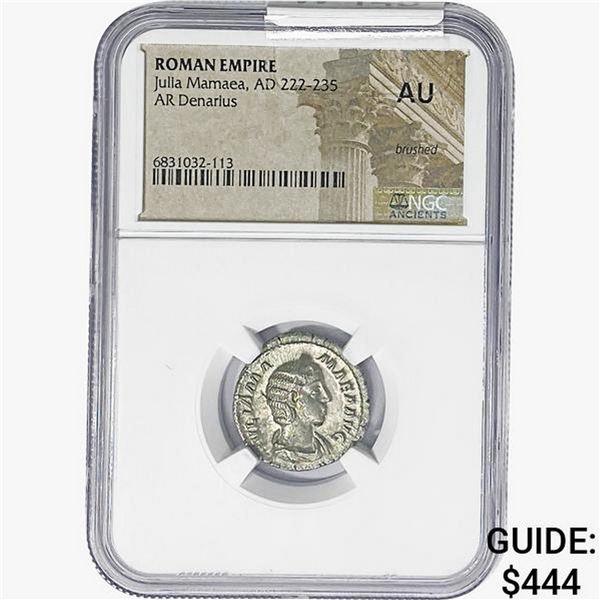 Rome Julia Mamaea AD 222-235 Silver Denarius NGC AU