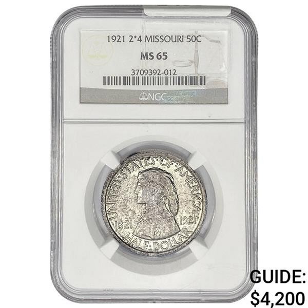 1921 Missouri Half Dollar NGC MS65 2X4