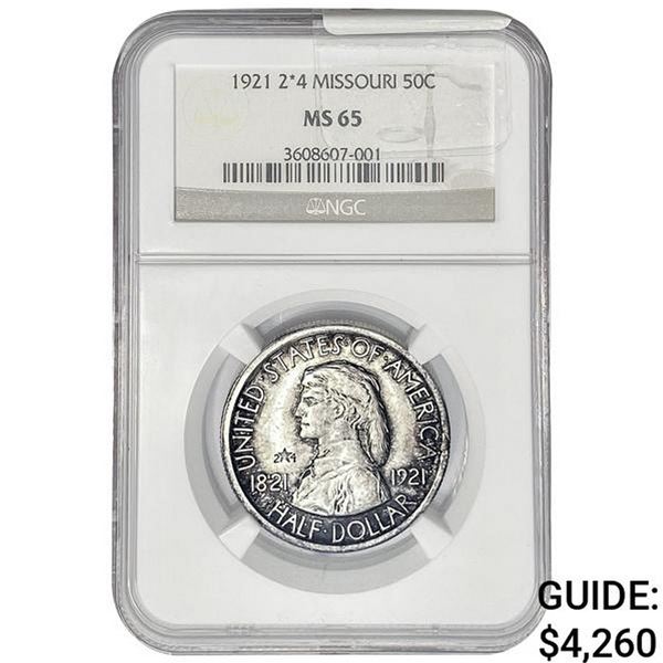1921 Missouri Half Dollar NGC MS65 2*4