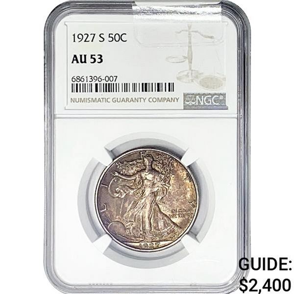 1927-S Walking Liberty Half Dollar NGC AU53
