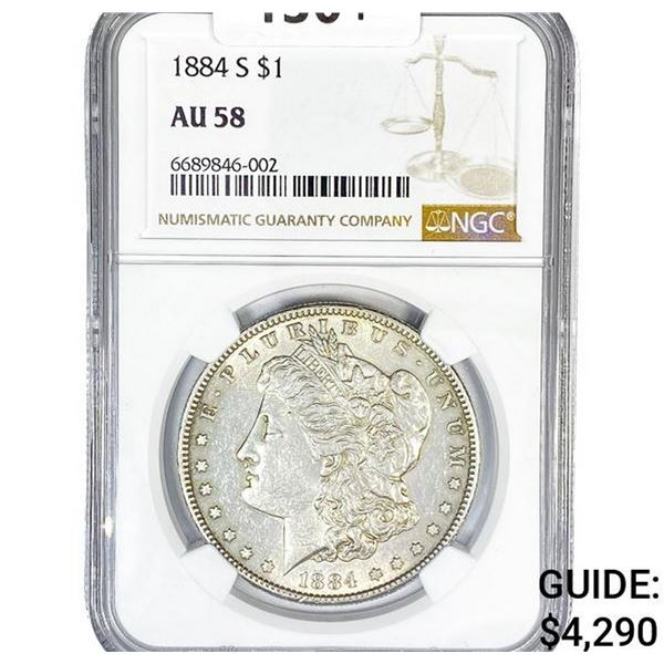 1884-S Morgan Silver Dollar NGC AU58
