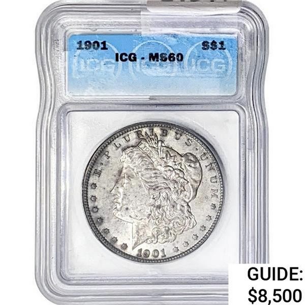 1901 Morgan Silver Dollar ICG MS60