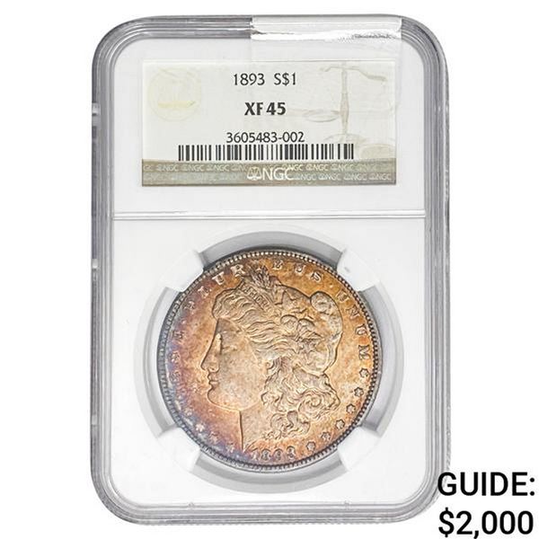 1893 Morgan Silver Dollar NGC XF45