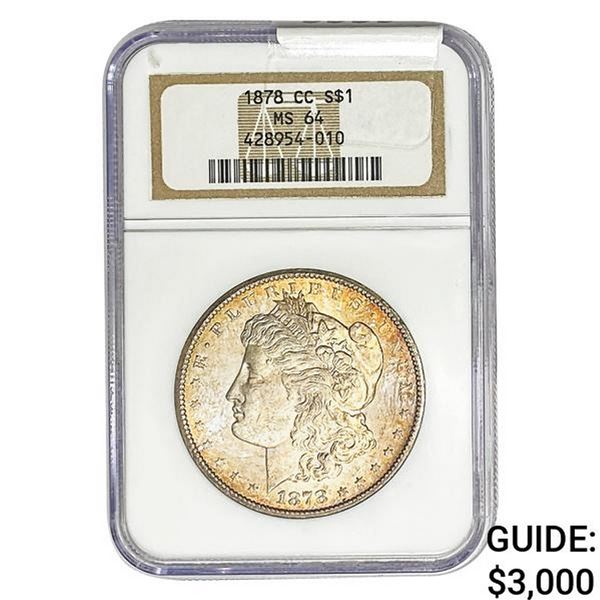 1878-CC Morgan Silver Dollar NGC MS64