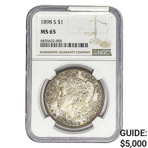 1898-S Morgan Silver Dollar NGC MS65