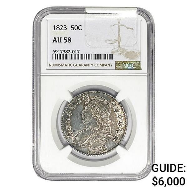 1823 Capped Bust Half Dollar NGC AU58