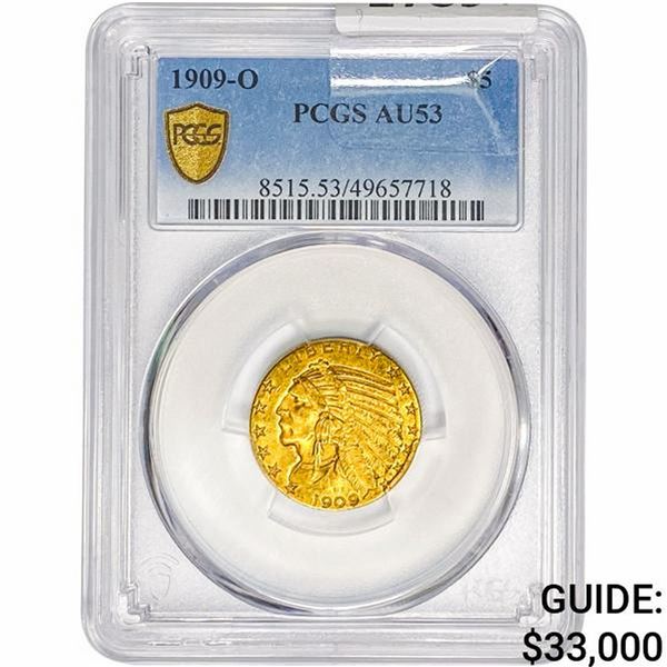 1909-O $5 Gold Half Eagle PCGS AU53