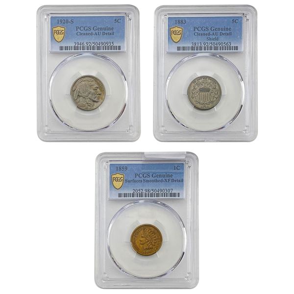 1859-1920 [3] U.S. Coin Certified Type Lot PCGS