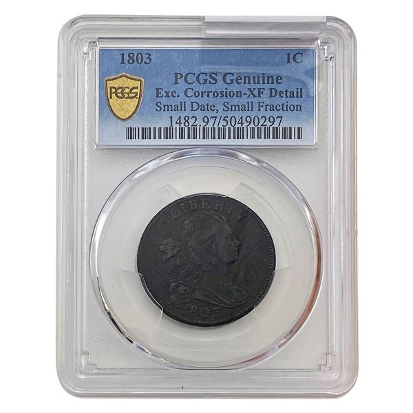 1803 Draped Bust Large Cent PCGS  XF Detail Exc. Corrosion