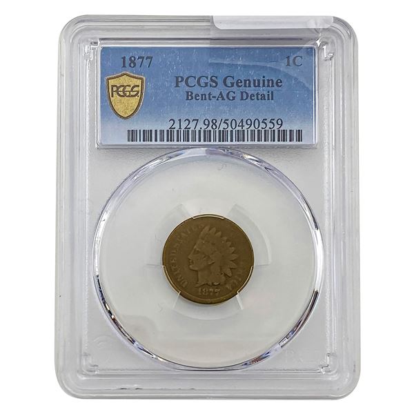 1877 Indian Head Cent PCGS  AG Detail Bent