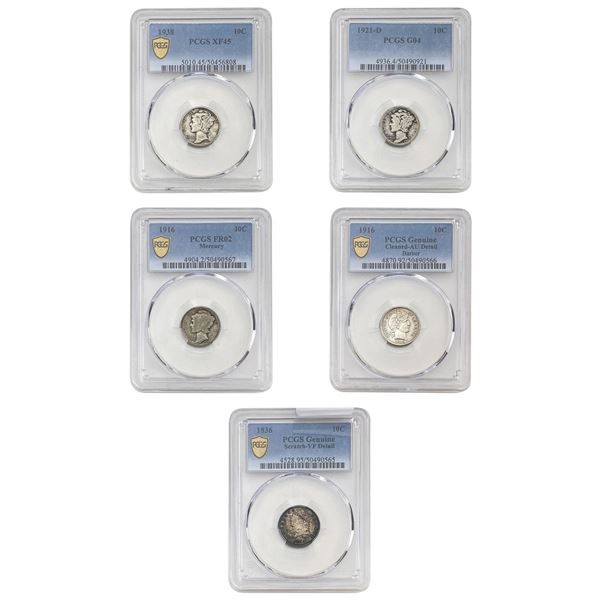 1836-1938 [5] U.S. Coin Certified Type Lot