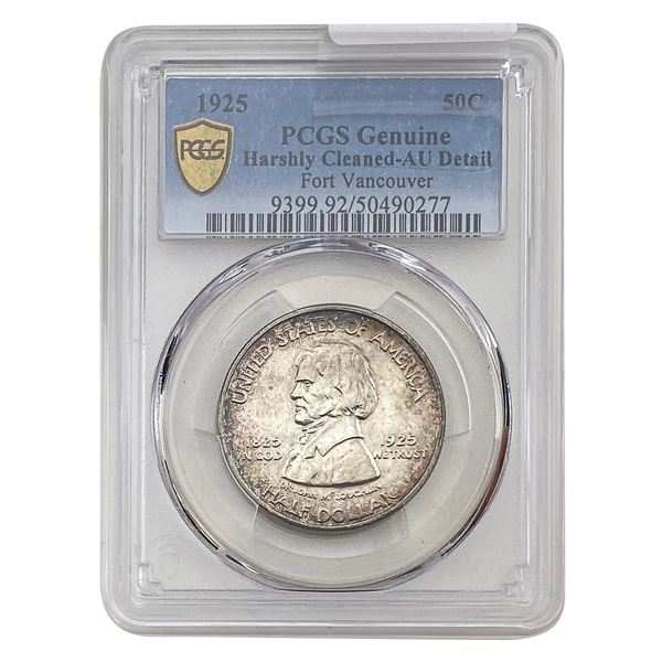 1925 Vancouver Half Dollar PCGS AU Detail Harshly Cleaned