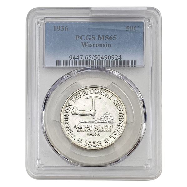 1936 Wisconsin Half Dollar PCGS MS65