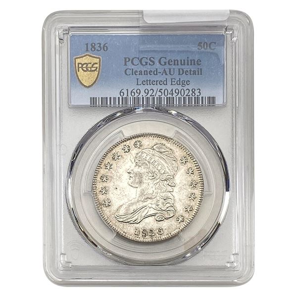 1836 Capped Bust Half Dollar PCGS AU Detail Cleaned