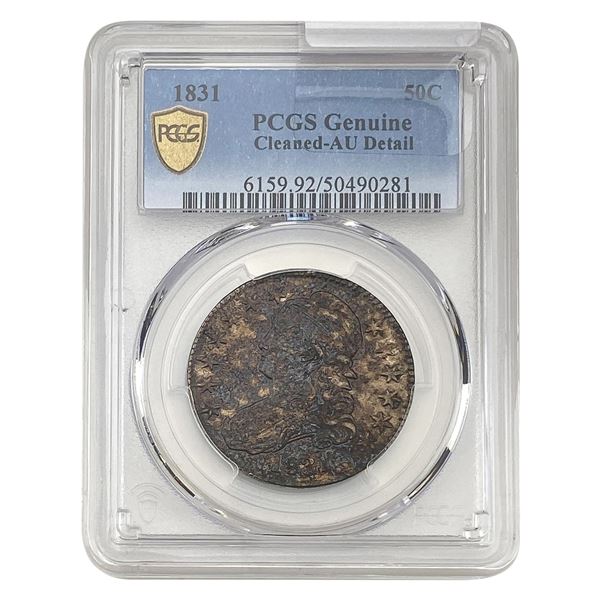 1831 Capped Bust Half Dollar PCGS AU Detail Cleaned