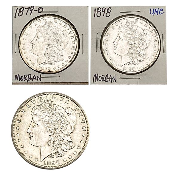 [3 Coins] 1879-O-1899-O Morgan Silver Dollar  BU