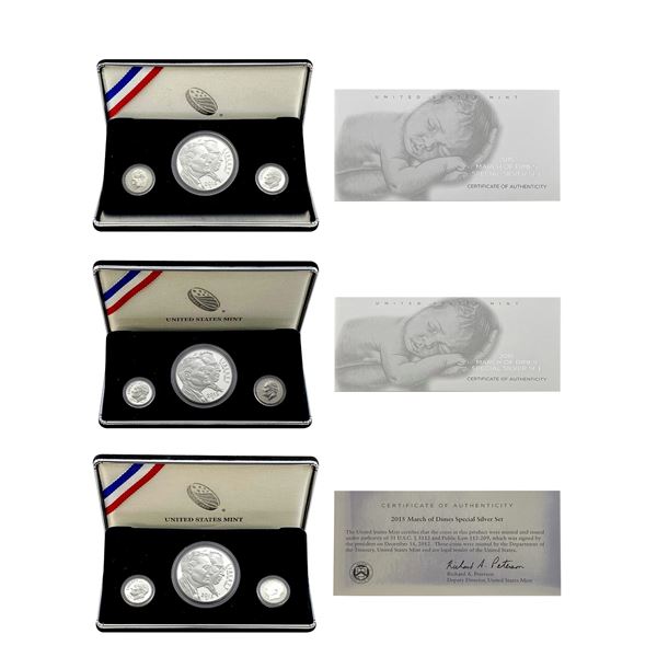 [9 Coins] 2015 March of Dimes Silver Sets