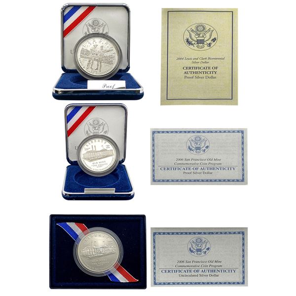 [3 Coins] 2004-2006 US Commem. Silver Dollars