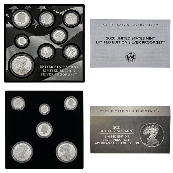 [16 Coins] 2020-2021 US Silver Proof Sets