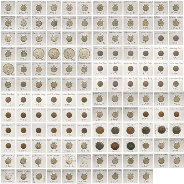 1808-2005 Large Varied US Coinage Lot [141 Coins]