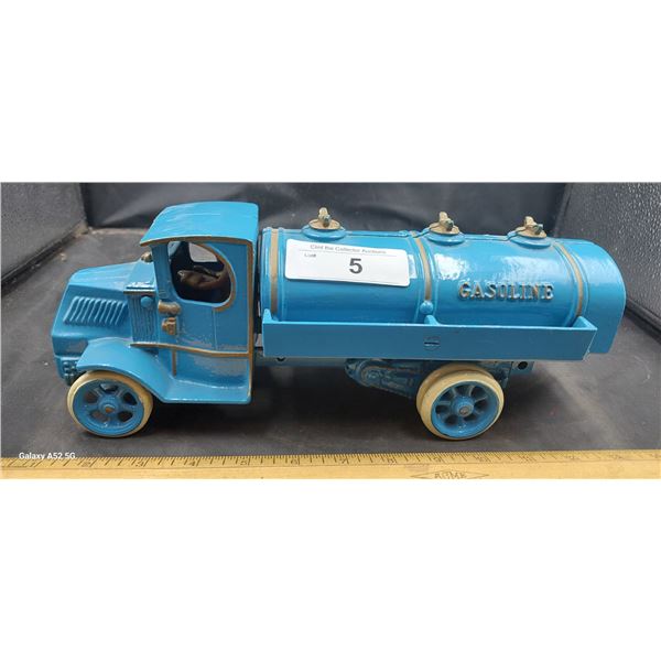 Vintage large cast iron tanker truck, 14"