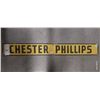 Image 1 : Vintage Chester Phillips tin tacker sign 24"x3"