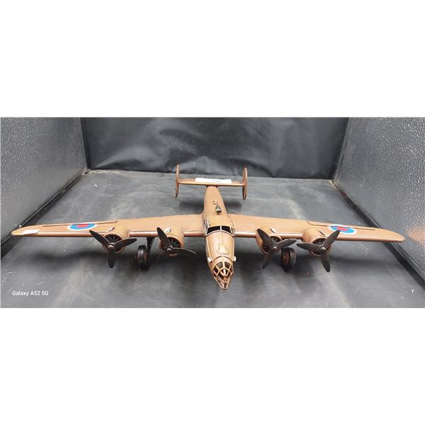 Vintage metal decorator airplane 20" Wing span