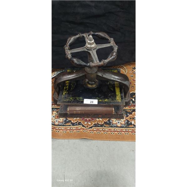 Antique book press, comes with vintage mining manual