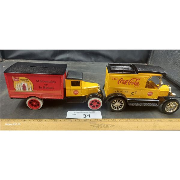 Pair of NIB ERTL Coca-Cola die cast trucks