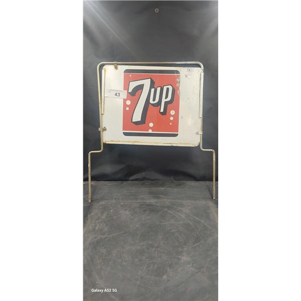 50s 7up rack topper sign overall height w/bracket 18"