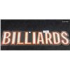Metal Billiards sign 28"x7"