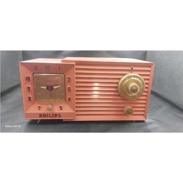1950s Philips model 472 clock tube radio, tested