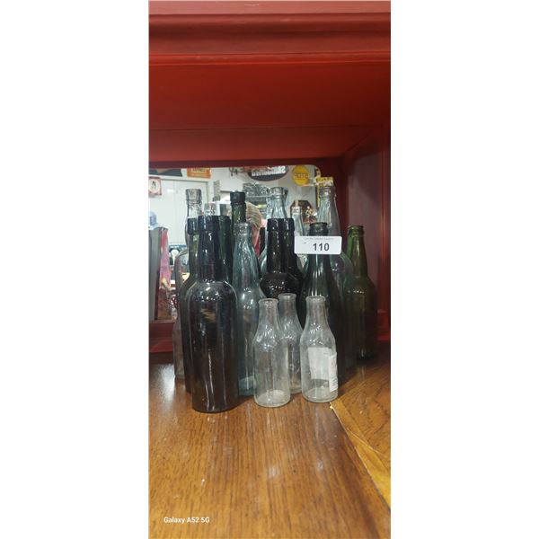Collection of antique & vintage glass bottles