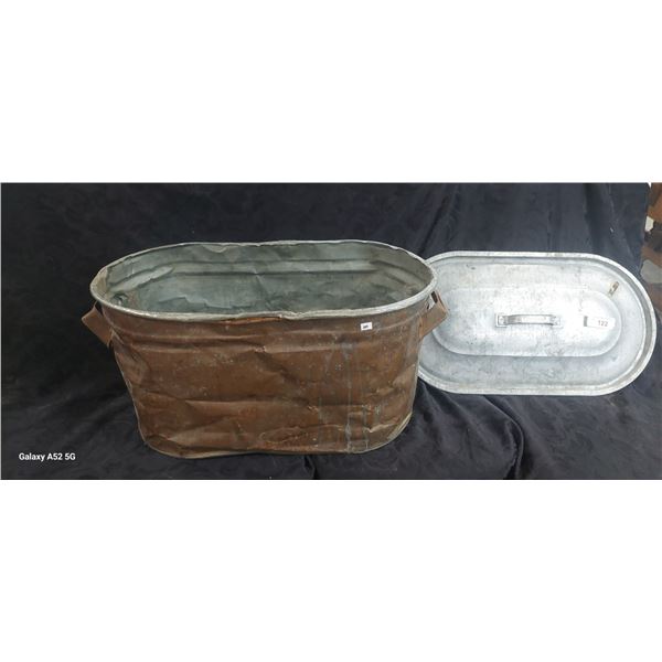 Vintage farmhouse galvanized tub 22" long