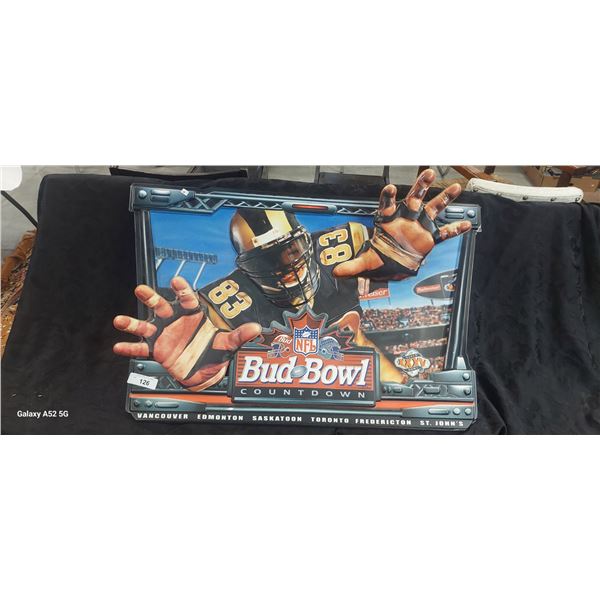 Rare NFL Budbowl 3D ad sign Superbowl XXXV 32"x26"