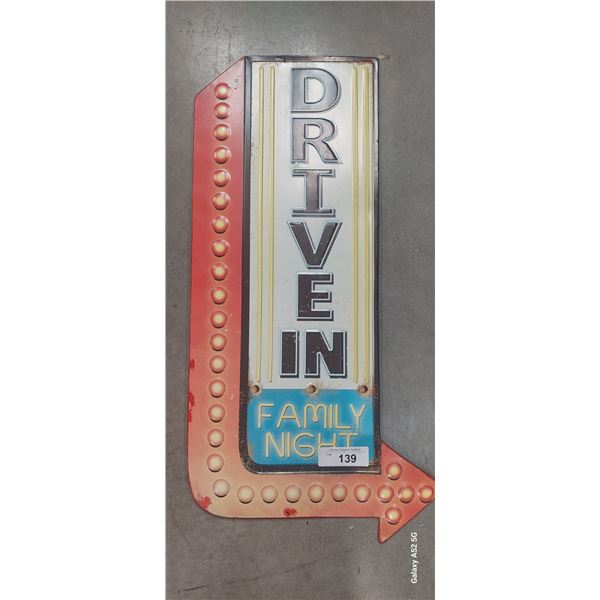 Tin Drive-in sign 24"x10"