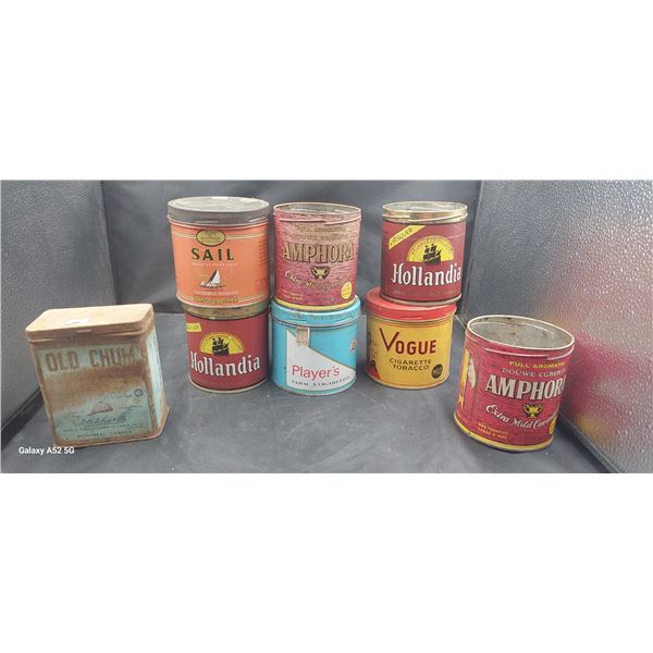 Lot of 8 vintage tins
