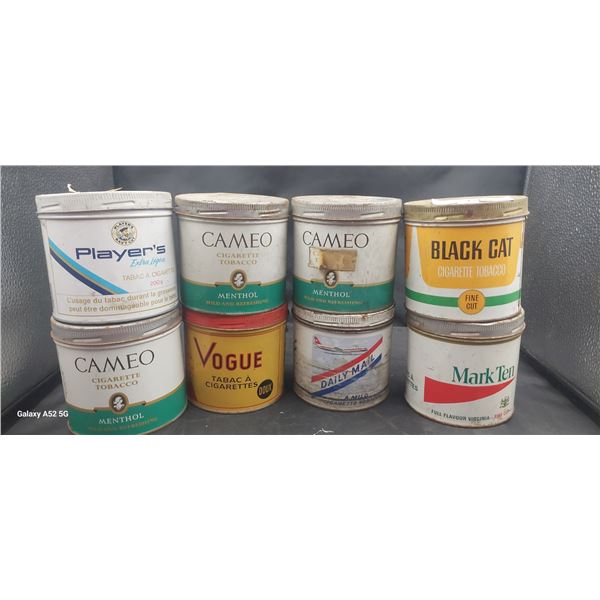 Lot of 8 vintage tins inc. Black Cat