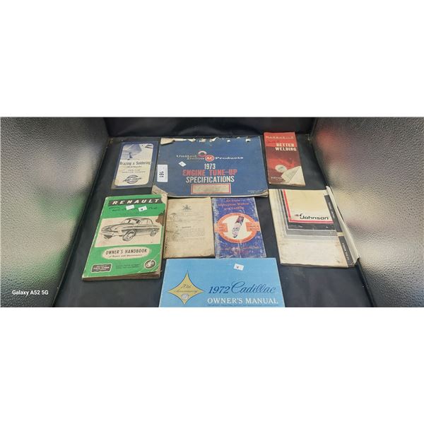 Collection of 8 vintage car owner's manuals