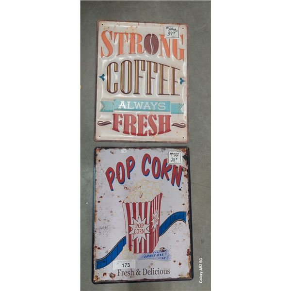 2 metal signs