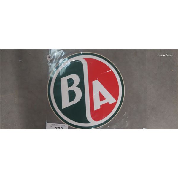 B/A gas pump decal 16" diameter
