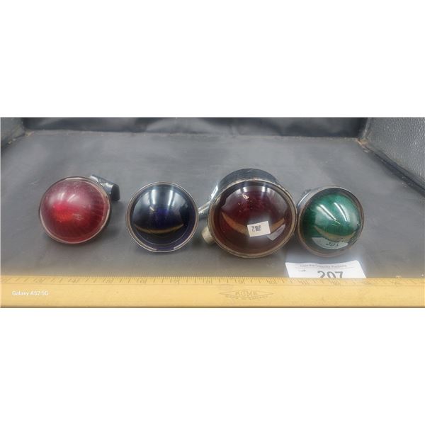 4 1940s glass car lights