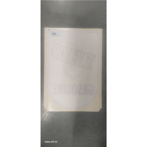 Original 1960s SAV-More gas station window decal 11"x15"