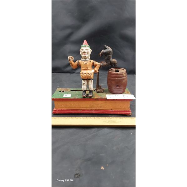Antique Cast Iron Clown and Dog Toy